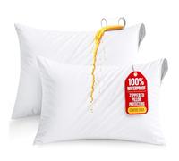 Utopia Bedding Waterproof Zippered Pillow Protectors (White, Pack of 2 | 33 x 46 cm)