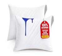Utopia Bedding Waterproof Zippered Pillow Protectors (White, Pack of 2 | 51 x 51 cm)