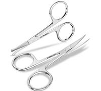 Utopia Care 2 Pcs Nail Scissors | Professional Multi-Purpose Beauty Scissors, Nose Hair, Eyebrow, Beard, Moustache & Cuticle Scissors (Silver)