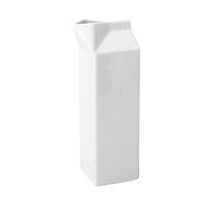 Utopia Ceramic Milk Carton 35oz / 1 Litre - Set of 6 - Novelty Hot Beverage Service White Jug