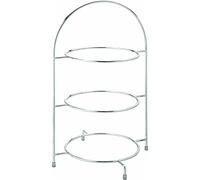 Utopia Chrome 3 Tier Cake Plate Stand 43cm to hold 3x 25cm Plates - Afternoon Tea Display Stand