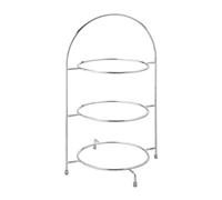 Utopia Chrome 3 Tier Cake Plate Stand 43cm to Hold 3X 25cm Plates - Afternoon Tea Display Stand