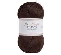 Utopia Crafts 365 Days Mercerised Combed Cotton DK Yarn for Knitting & Crochet 100g (Dark Chocolate Brown)