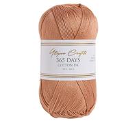 Utopia Crafts 365 Days Mercerised Combed Cotton DK Yarn for Knitting & Crochet 100g (Light Toffee)