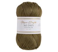 Utopia Crafts 365 Days Mercerised Combed Cotton DK Yarn for Knitting & Crochet 100g (Olive Moss)