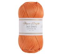 Utopia Crafts 365 Days Mercerised Combed Cotton DK Yarn for Knitting & Crochet 100g (Warm Tangerine)