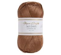 Utopia Crafts 365 Days Mercerised Combed Cotton DK Yarn for Knitting & Crochet (Caramel Brown, 100g)