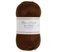 Utopia Crafts 365 Days Mercerised Combed Cotton DK Yarn for Knitting & Crochet (Chocolate Brown, 100g)