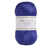 Utopia Crafts 365 Days Mercerised Combed Cotton DK Yarn for Knitting & Crochet (Deep Blue, 100g)