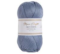 Utopia Crafts 365 Days Mercerised Combed Cotton DK Yarn for Knitting & Crochet (Denim Blue, 100g)