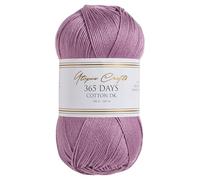 Utopia Crafts 365 Days Mercerised Combed Cotton DK Yarn for Knitting & Crochet (Dusty Lavender, 100g)