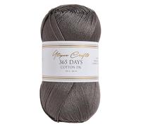 Utopia Crafts 365 Days Mercerised Combed Cotton DK Yarn for Knitting & Crochet (Graphite Grey, 100g)