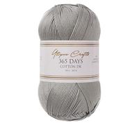 Utopia Crafts 365 Days Mercerised Combed Cotton DK Yarn for Knitting & Crochet (Light Grey, 100g)
