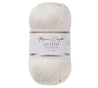 Utopia Crafts 365 Days Mercerised Combed Cotton DK Yarn for Knitting & Crochet (Natural Cream, 100g)