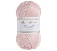 Utopia Crafts 365 Days Mercerised Combed Cotton DK Yarn for Knitting & Crochet (Powder Pink, 100g)