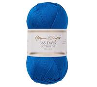 Utopia Crafts 365 Days Mercerised Combed Cotton DK Yarn for Knitting & Crochet (Royal Blue, 100g)