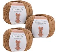Utopia Crafts Amigurumi Cotton DK Yarn for Crochet and Knitting 50% Cotton, 50% Acrylic Blended, 3X 50g (Strong Beige)