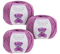 Utopia Crafts Amigurumi Cotton DK Yarn for Crochet and Knitting 50% Cotton, 50% Acrylic Blended, 3X 50g (Lilac)