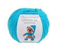 Utopia Crafts Amigurumi Cotton DK Yarn for Crochet and Knitting 50% Cotton, 50% Acrylic Blended, 50g (1, Turquoise Blue)