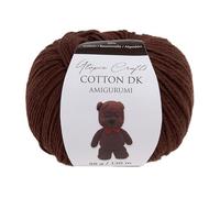 Utopia Crafts Amigurumi Cotton DK Yarn for Crochet and Knitting 50% Cotton, 50% Acrylic Blended, 50g (Brown)