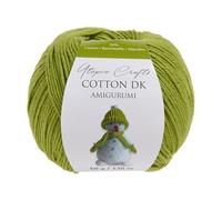 Utopia Crafts Amigurumi Cotton DK Yarn for Crochet and Knitting 50% Cotton, 50% Acrylic Blended, 50g (Light Green)
