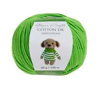 Utopia Crafts Amigurumi Cotton DK Yarn for Crochet and Knitting 50% Cotton, 50% Acrylic Blended, 50g (Lime Green)