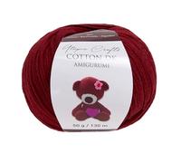 Utopia Crafts Amigurumi Cotton DK Yarn for Crochet and Knitting 50% Cotton, 50% Acrylic Blended, 50g (Maroon)