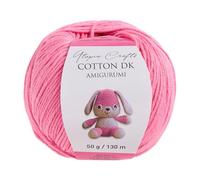 Utopia Crafts Amigurumi Cotton DK Yarn for Crochet and Knitting 50% Cotton, 50% Acrylic Blended, 50g (Medium Pink)