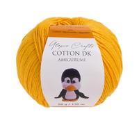 Utopia Crafts Amigurumi Cotton DK Yarn for Crochet and Knitting 50% Cotton, 50% Acrylic Blended, 50g (Strong Yellow)