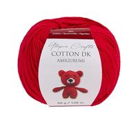 Utopia Crafts Amigurumi Cotton DK Yarn for Crochet and Knitting 50% Cotton, 50% Acrylic Blended, 50g (Strong Red)