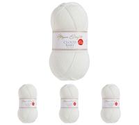 Utopia Crafts Cloud Baby Anti-Pilling Hypoallergenic Soft Acrylic DK Yarn for Knitting and Crochet 100g (White) (Pack of 4)