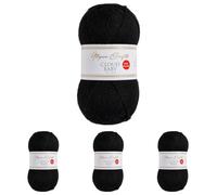 Utopia Crafts Cloud Baby Anti-Pilling Hypoallergenic Soft Acrylic DK Yarn for Knitting and Crochet 100g (Black) (Pack of 4)