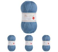 Utopia Crafts Cloud Baby Anti-Pilling Hypoallergenic Soft Acrylic DK Yarn for Knitting and Crochet 100g (Denim Blue) (Pack of 4)