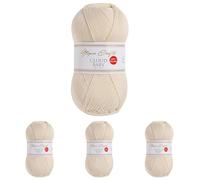 Utopia Crafts Cloud Baby Anti-Pilling Hypoallergenic Soft Acrylic DK Yarn for Knitting and Crochet 100g (Cream) (Pack of 4)