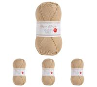 Utopia Crafts Cloud Baby Anti-Pilling Hypoallergenic Soft Acrylic DK Yarn for Knitting and Crochet 100g (Beige) (Pack of 4)