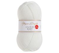Utopia Crafts Cloud Baby Anti-Pilling Hypoallergenic Soft Acrylic DK Yarn for Knitting and Crochet 100g (White)