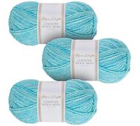 Utopia Crafts Country Wool Blend Aran Yarn for Knitting and Crochet 3X 100g (Aqua Sky)