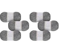 Utopia Crafts Country Wool Blend Aran Yarn for Knitting and Crochet 3X 100g (Charcoal) (Pack of 2)