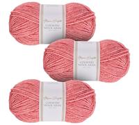 Utopia Crafts Country Wool Blend Aran Yarn for Knitting and Crochet 3X 100g (Coral Rose)