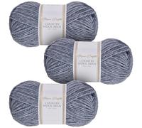 Utopia Crafts Country Wool Blend Aran Yarn for Knitting and Crochet 3X 100g (Denim Blue)