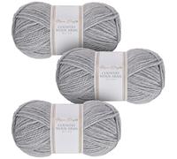Utopia Crafts Country Wool Blend Aran Yarn for Knitting and Crochet 3X 100g (Grey)