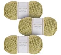 Utopia Crafts Country Wool Blend Aran Yarn for Knitting and Crochet 3X 100g (Olive Lime)