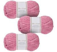 Utopia Crafts Country Wool Blend Aran Yarn for Knitting and Crochet 3X 100g (Rose Blush)