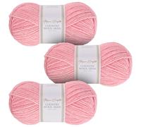 Utopia Crafts Country Wool Blend Aran Yarn for Knitting and Crochet 3X 100g (Rose Pink)