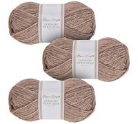 Utopia Crafts Country Wool Blend Aran Yarn for Knitting and Crochet 3X 100g (Sandstone Beige)