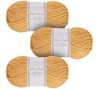 Utopia Crafts Country Wool Blend Aran Yarn for Knitting and Crochet 3X 100g (Sunflower Honey)
