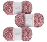 Utopia Crafts Country Wool Blend Aran Yarn for Knitting and Crochet 3X 100g (Vintage Rose)