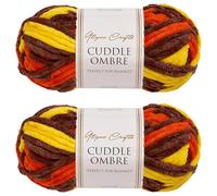 Utopia Crafts Cuddle Ombre Super Chunky Chenille Soft Yarn for Knitting and Crochet 2X 100g (Autumn Spice)