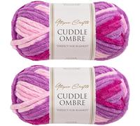 Utopia Crafts Cuddle Ombre Super Chunky Chenille Soft Yarn for Knitting and Crochet 2X 100g (Berry Blossom)