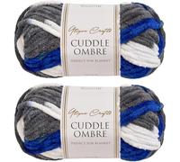 Utopia Crafts Cuddle Ombre Super Chunky Chenille Soft Yarn for Knitting and Crochet 2X 100g (Midnight Sky)